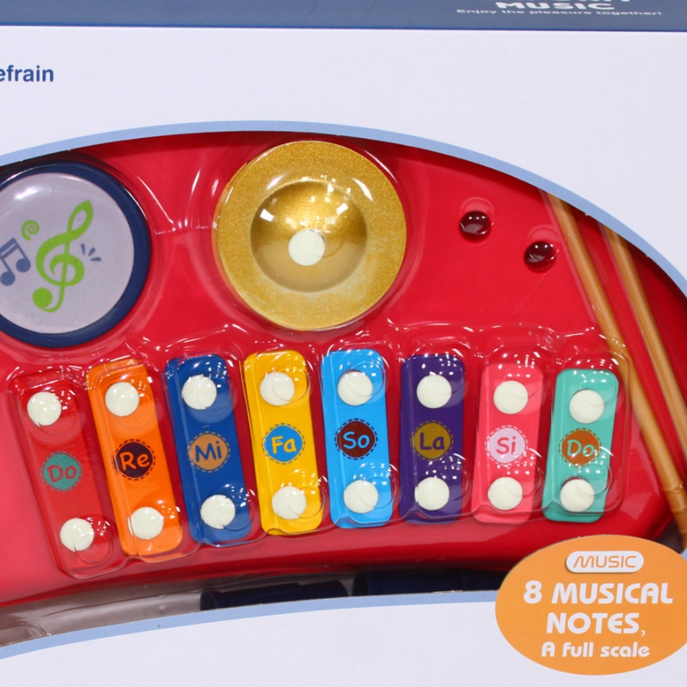 2-in-1 Xylophone & Drum Set  Multifunctional Musical Toy
