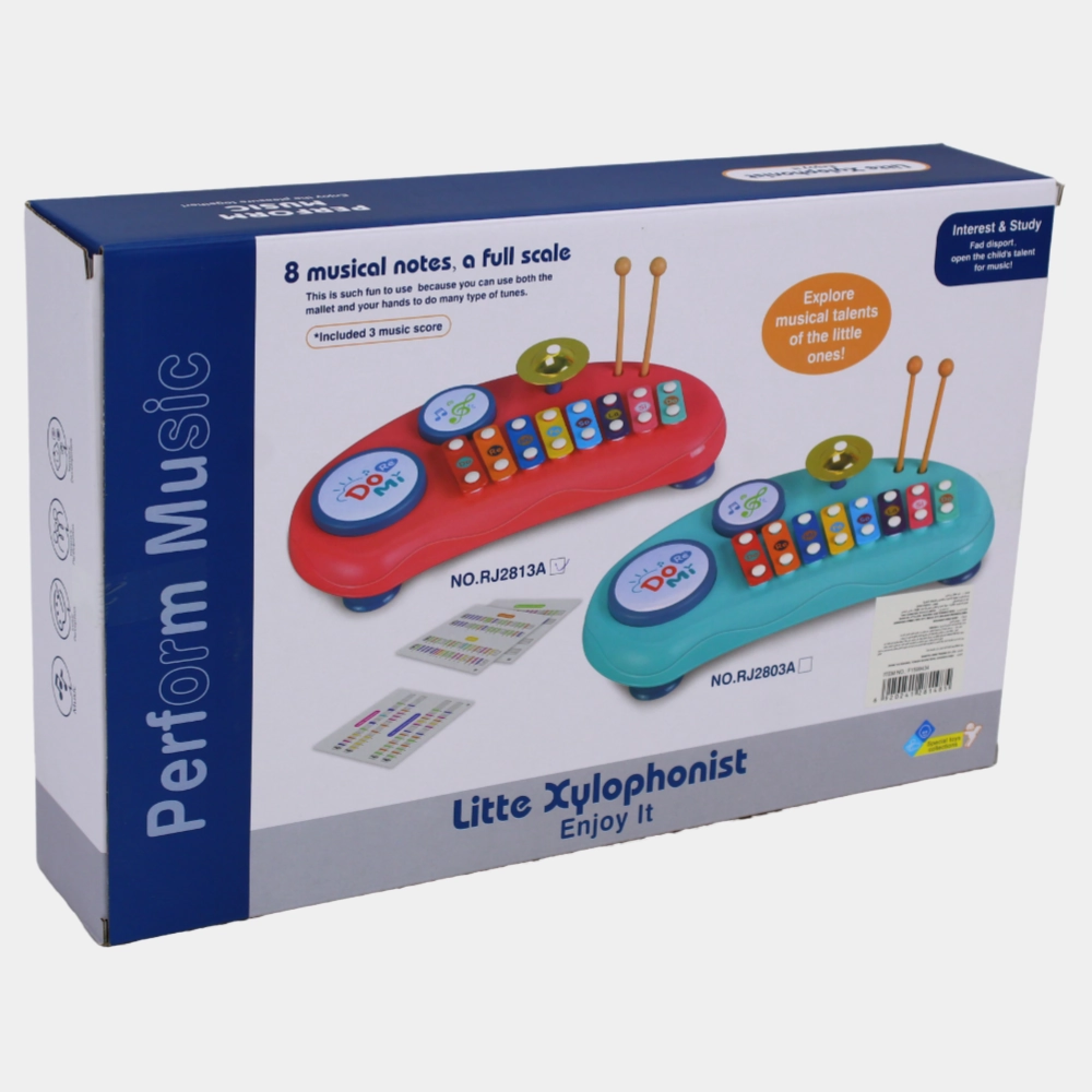 2-in-1 Xylophone & Drum Set  Multifunctional Musical Toy
