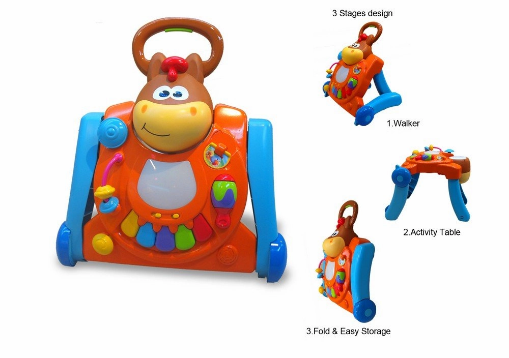 3 IN 1 TWINKLING HORSE TABLE WALKER - MULTIFUNCTIONAL Child Toy