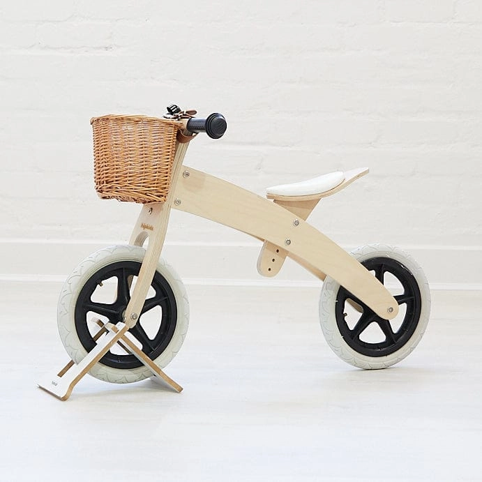 3 in 1 Wooden Trike / Balance Bike with Wicker Basket