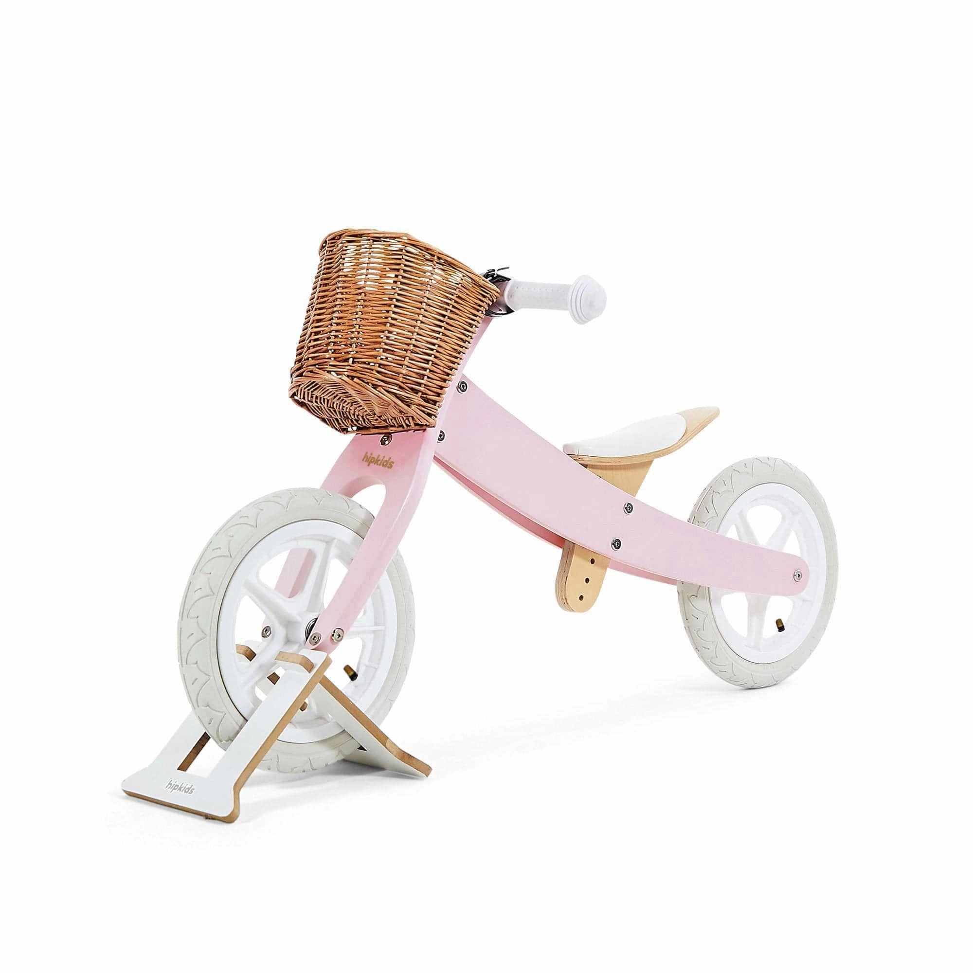 3 in 1 Wooden Trike / Balance Bike with Wicker Basket