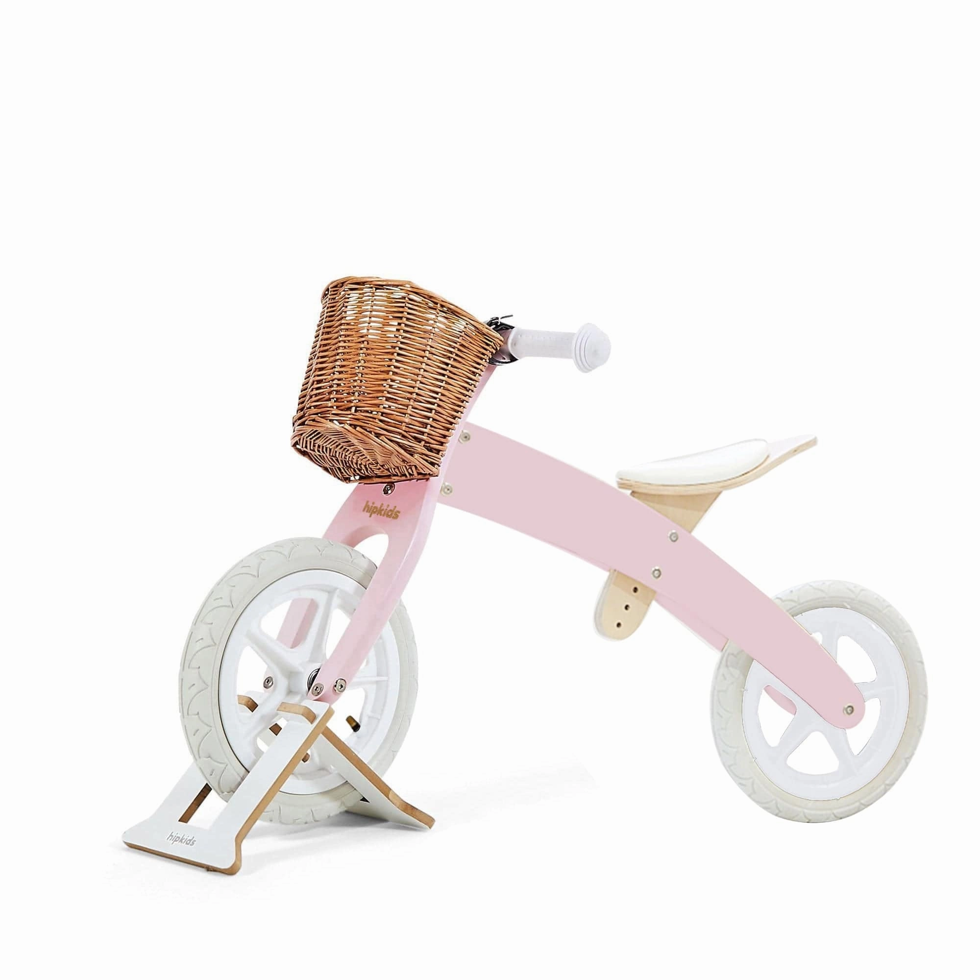 3 in 1 Wooden Trike / Balance Bike with Wicker Basket