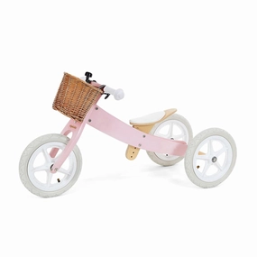 3 in 1 Wooden Trike / Balance Bike with Wicker Basket