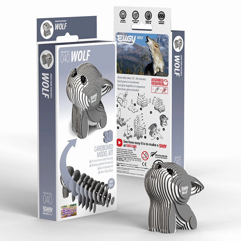 3D Cardboard Model Kit - Wolf