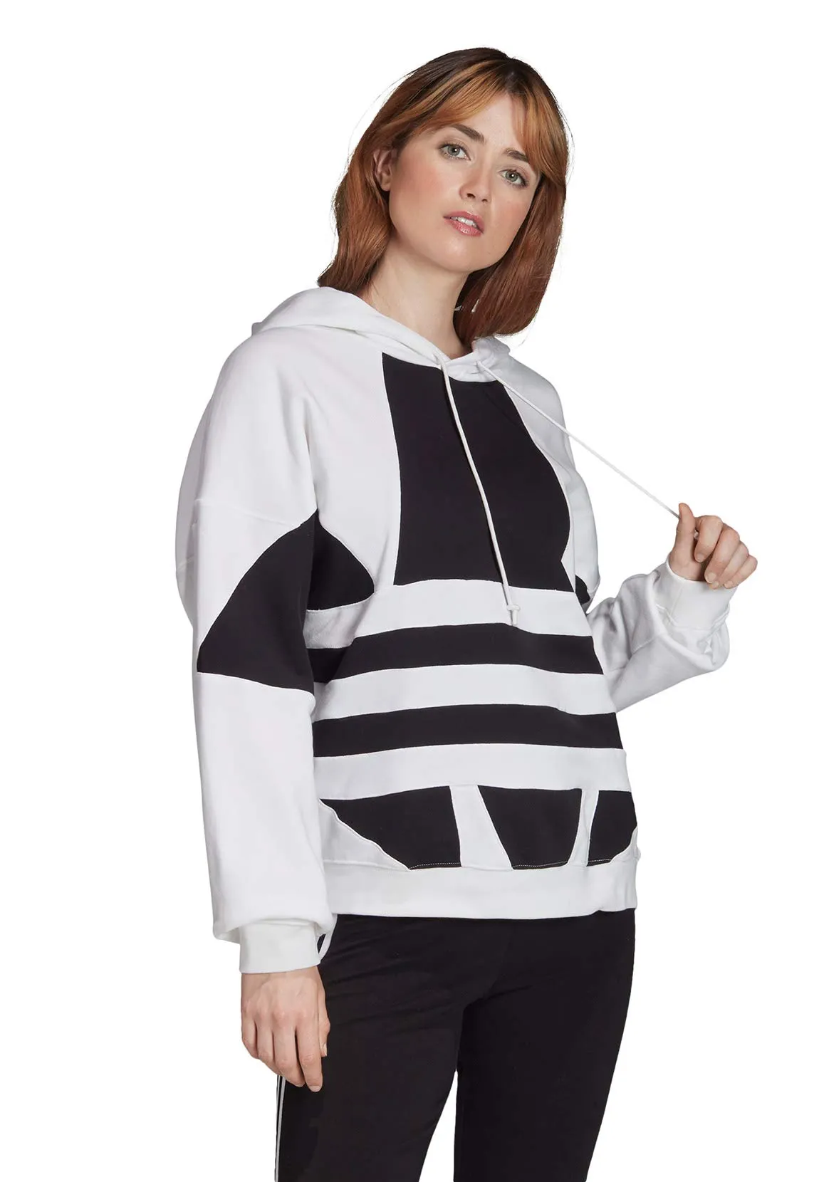 Adidas Damen Sweatshirt LRG LOGO HOODIE, weiß (white/Black), 38 Nike Clothing