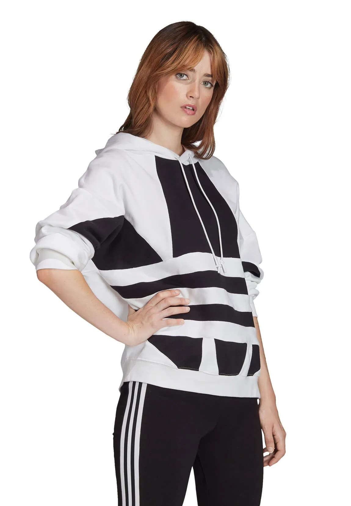 Adidas Damen Sweatshirt LRG LOGO HOODIE, weiß (white/Black), 38 Nike Clothing