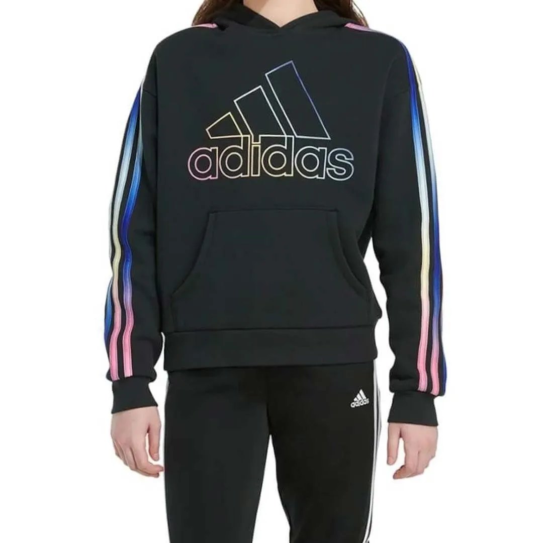adidas - Girls' (Junior) Multi 3 Stripe Fleece Hoodie (GA8211)