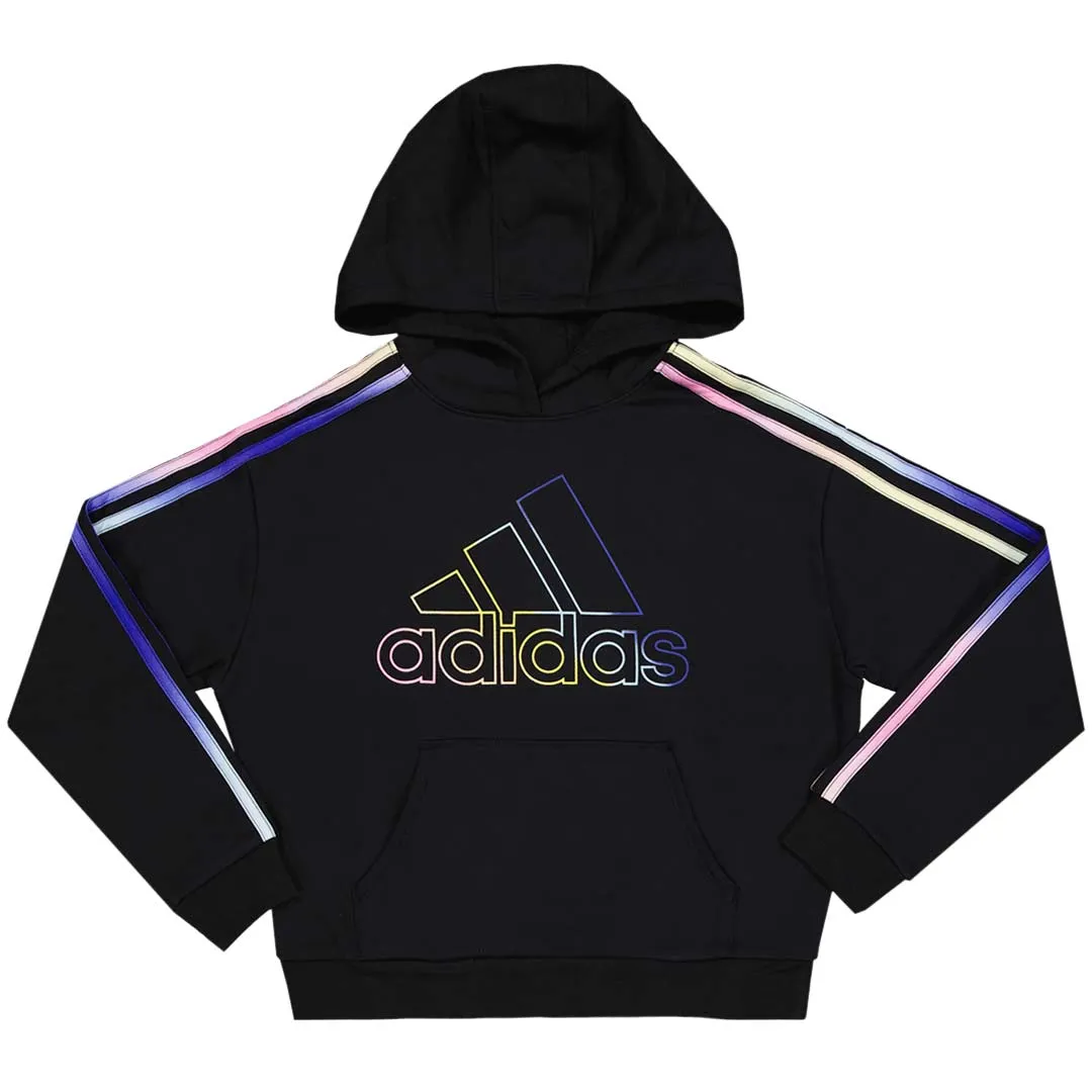 adidas - Girls' (Junior) Multi 3 Stripe Fleece Hoodie (GA8211)