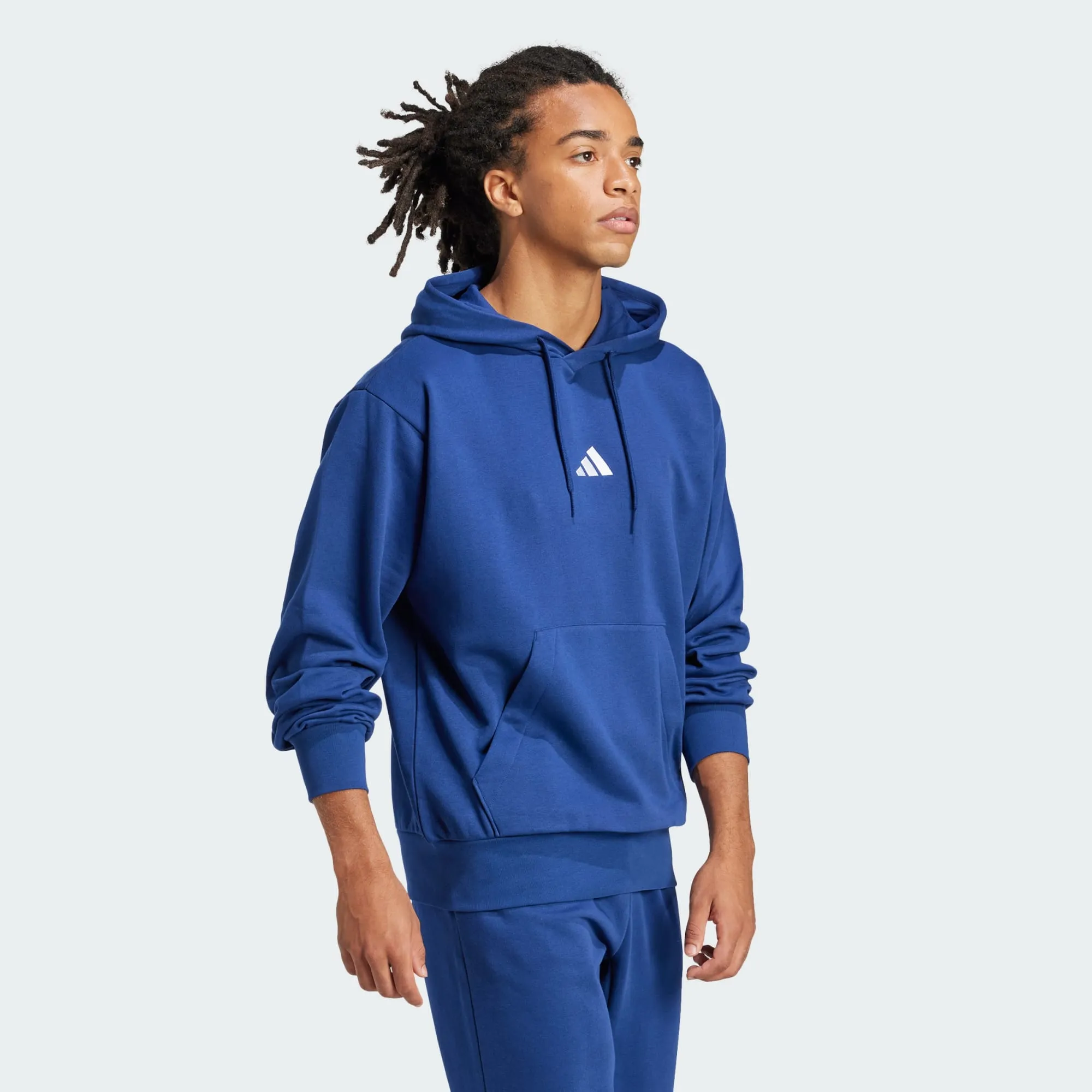 ADIDAS MEN'S FEELCOZY FLEECE NAVY HOODIE