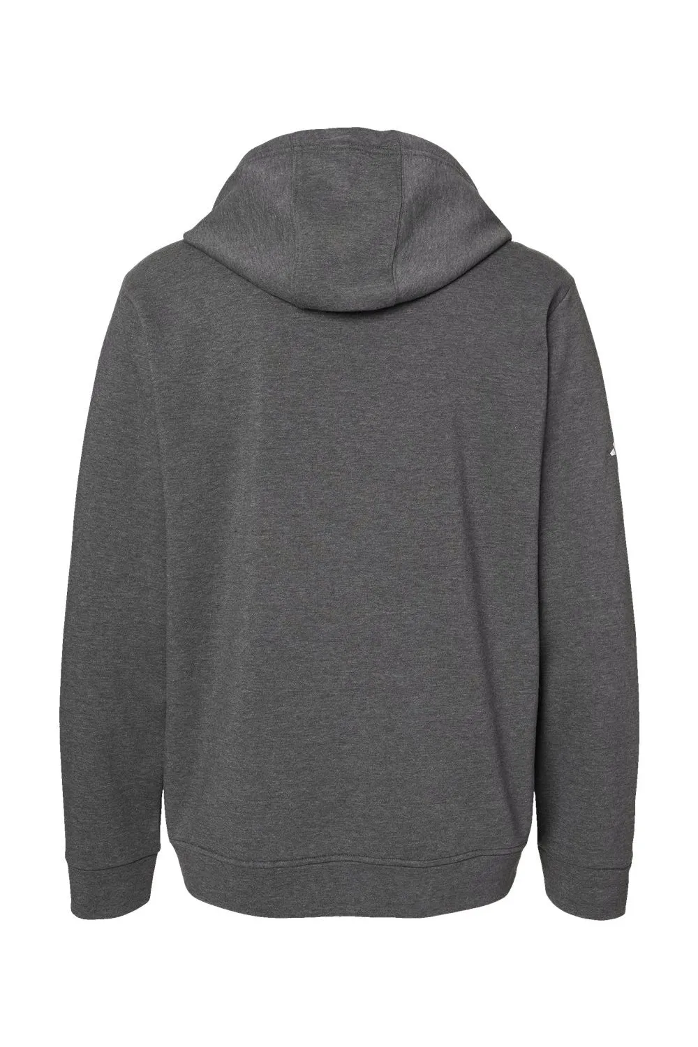 Adidas Mens Fleece Hooded Sweatshirt Hoodie w/ Pouch Pocket - Heather Dark Grey - Closeout