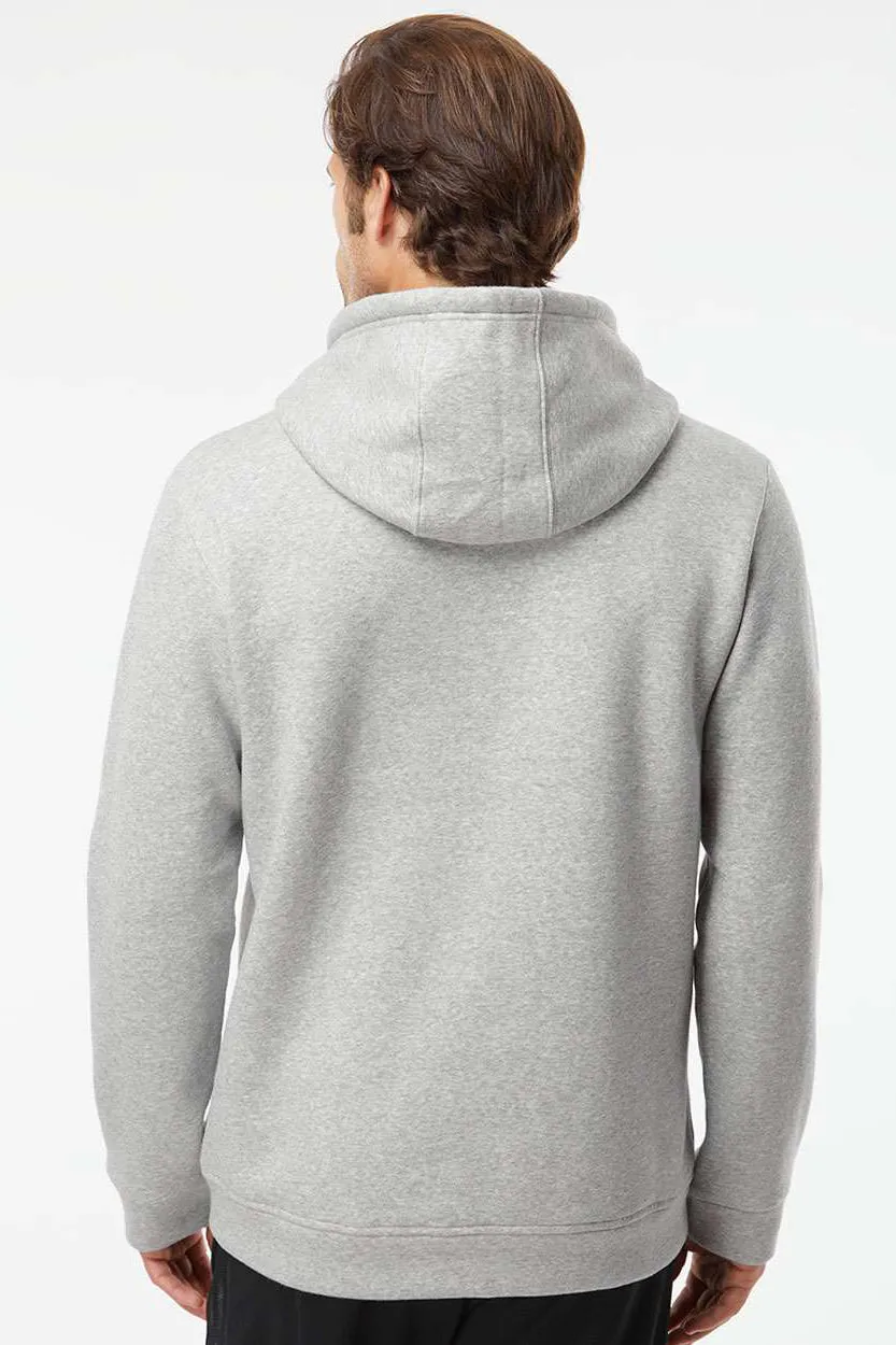 Adidas Mens Fleece Hooded Sweatshirt Hoodie w/ Pouch Pocket - Heather Grey