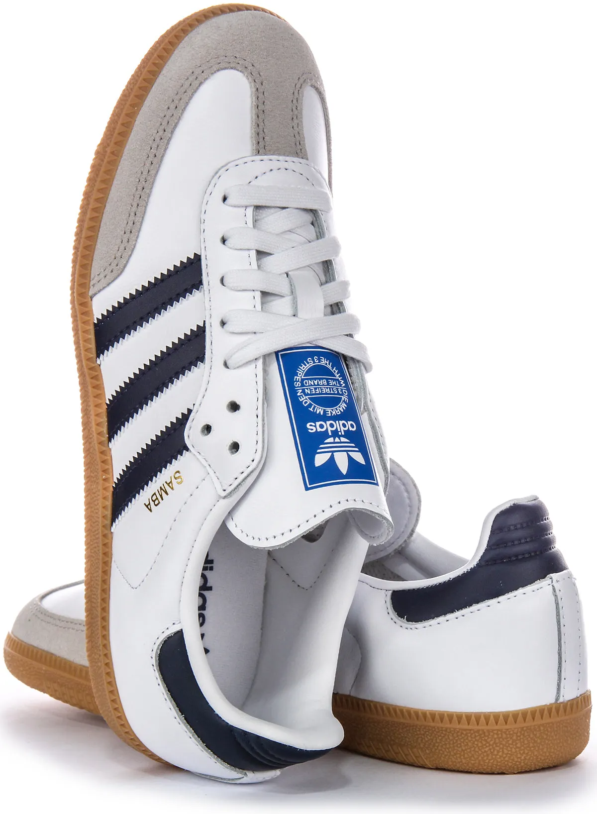 Adidas Samba OG In White Navy Shoes Adidas