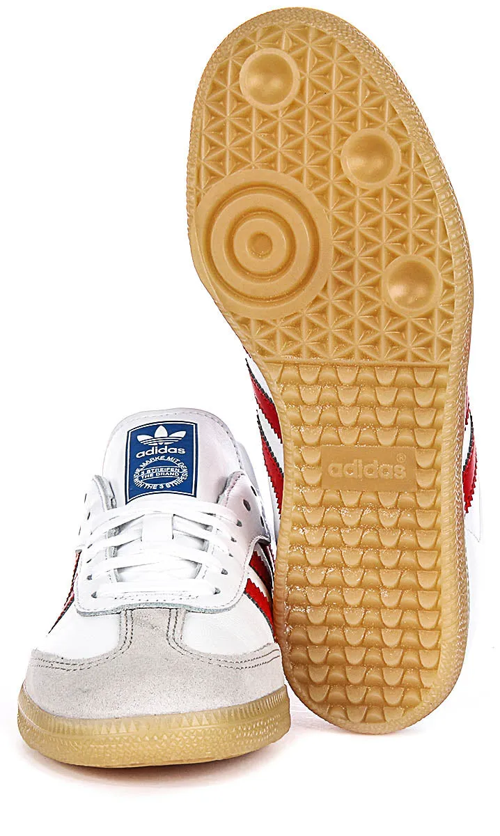 Adidas Samba OG J In White Red For Youth Shoes Adidas