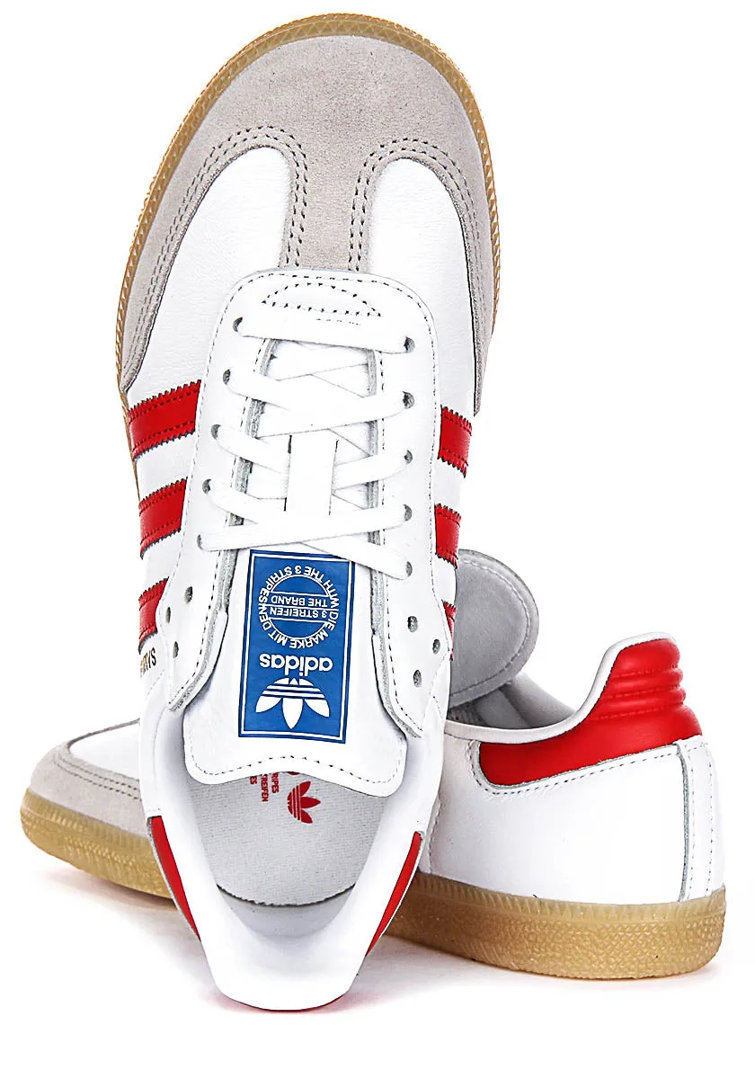Adidas Samba OG J In White Red For Youth Shoes Adidas