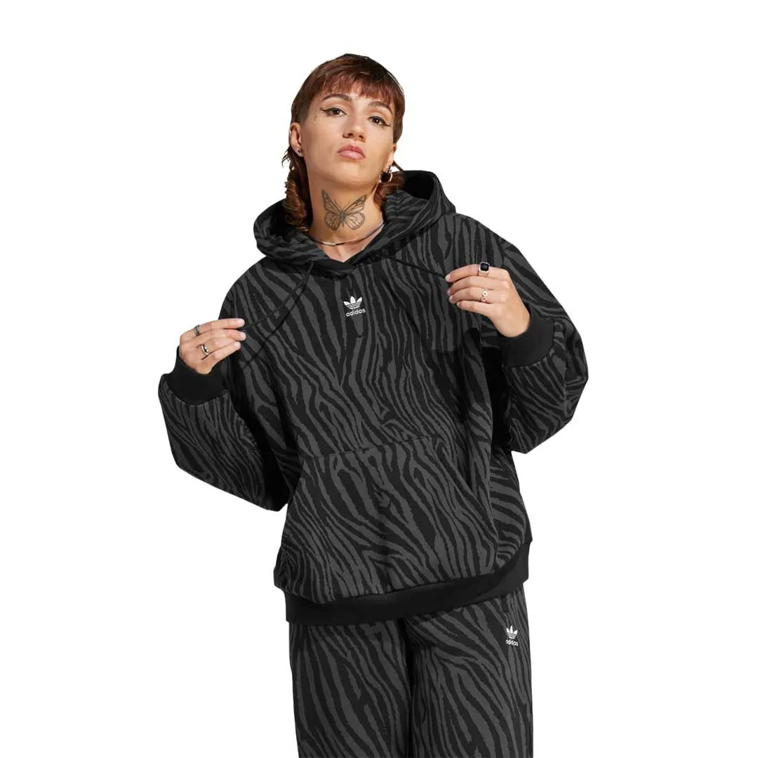 adidas - Women's Allover Zebra Animal Print Essentials Hoodie (IJ5604)