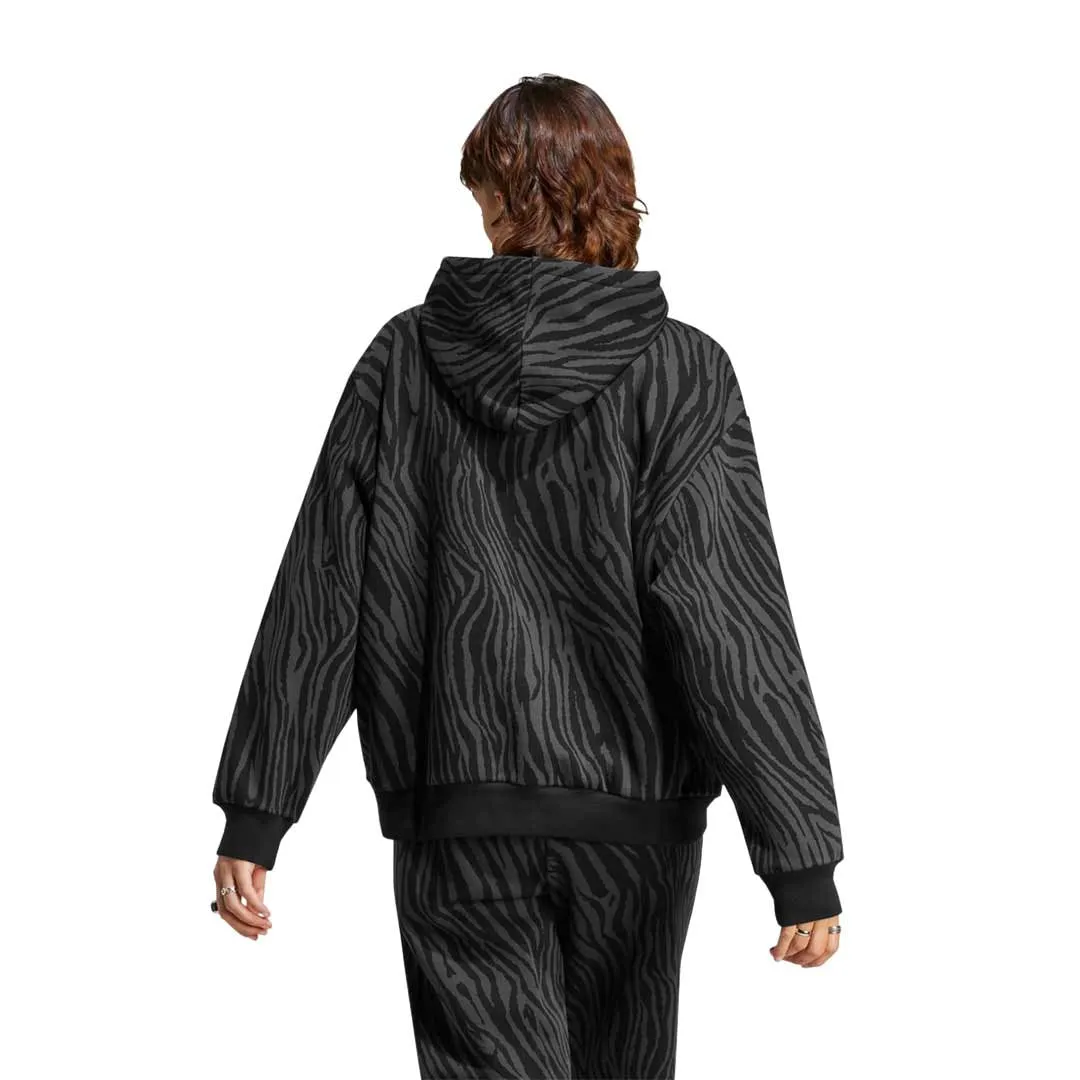 adidas - Women's Allover Zebra Animal Print Essentials Hoodie (IJ5604)