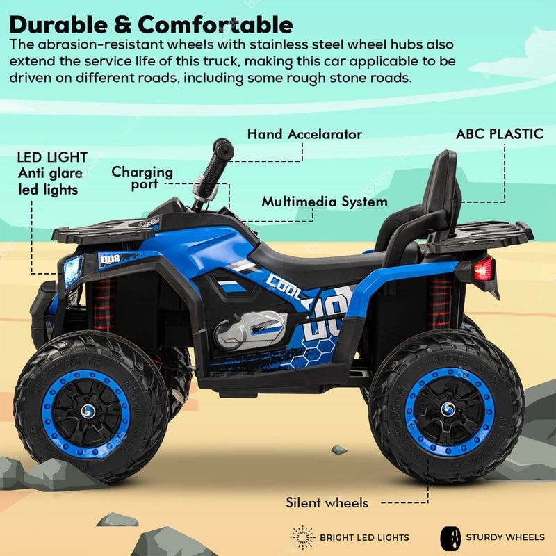Adventure Master NEL-007: Ultimate Off-Road Thrills Ride-On Bike ATV Quad with 4 Wheels