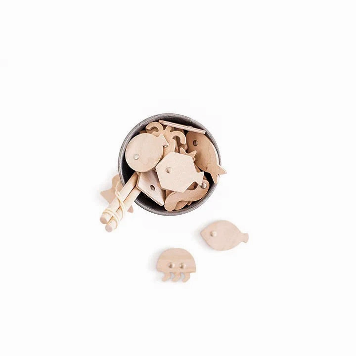 babai Wooden Fishing Game Set On Magnets "Geometric Fishes"