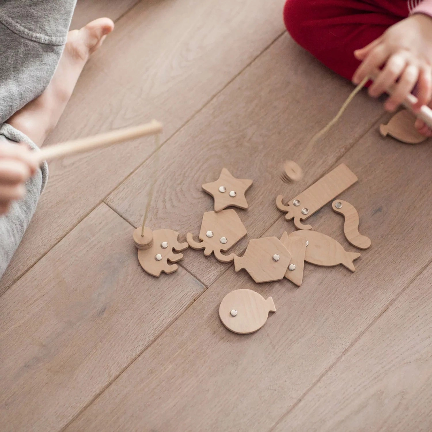 babai Wooden Fishing Game Set On Magnets "Geometric Fishes"