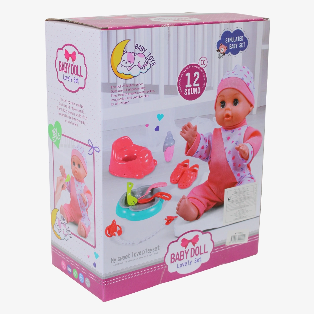 Baby Doll Lovely Set with Open/Close Eyes  Interactive 8-Piece Gift Set