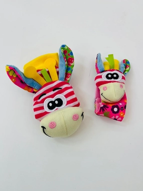 Baby sock and wrist rattle