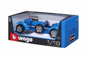 Bburago 1934 Bugatti Type 59 Die cast Car 1:18 Scale Model - Blue