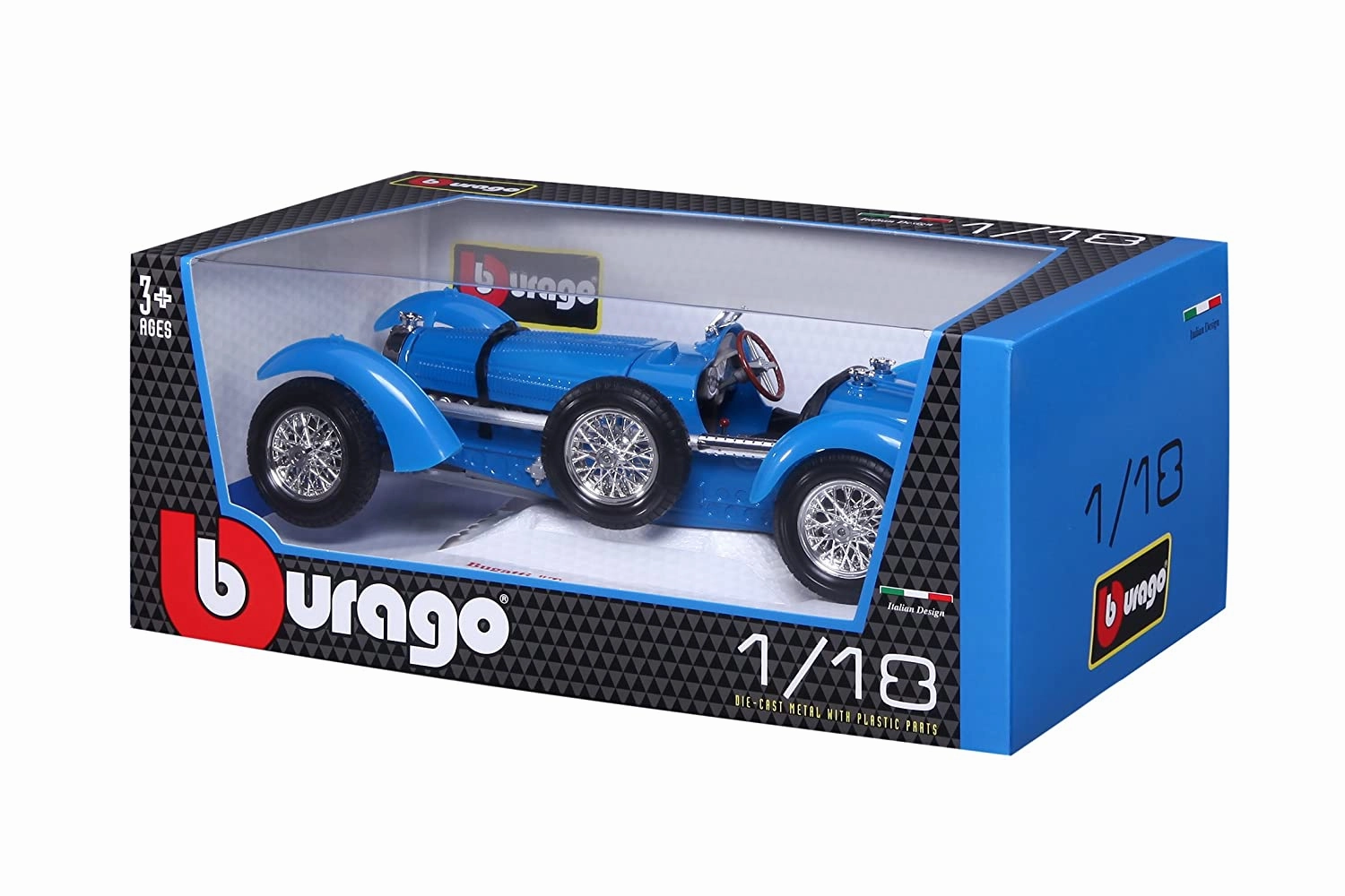 Bburago 1934 Bugatti Type 59 Die cast Car 1:18 Scale Model - Blue