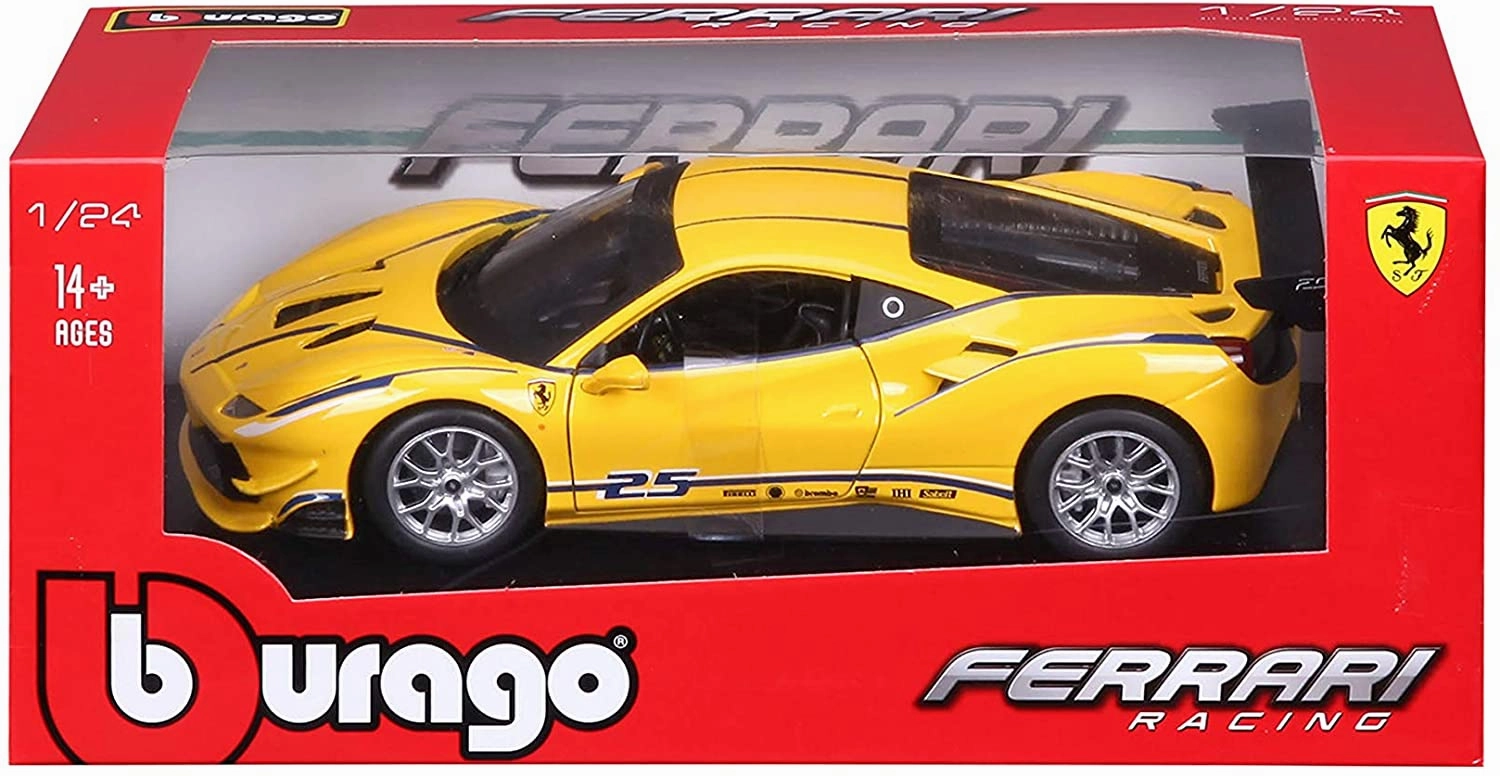 Bburago 1:24 Ferrari R & P W/O Stand Ferrari 488 Gtb - Yellow