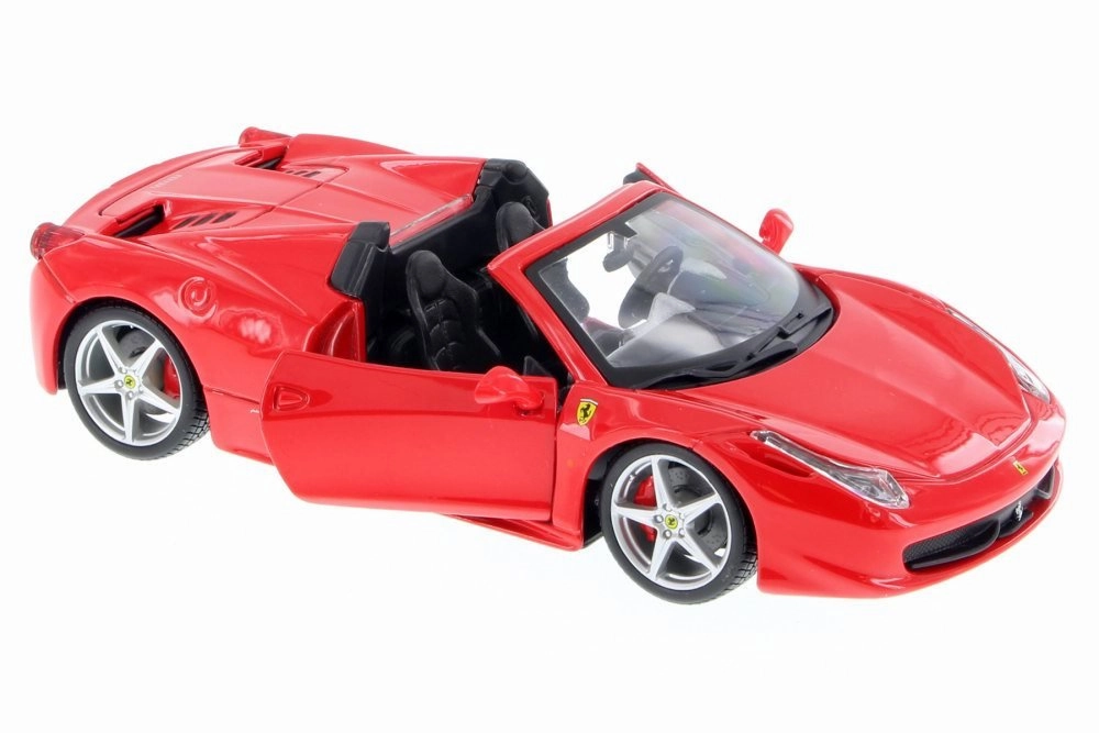 Bburago 1:24 Ferrari R & P Without stand 458 Spider Car - Red