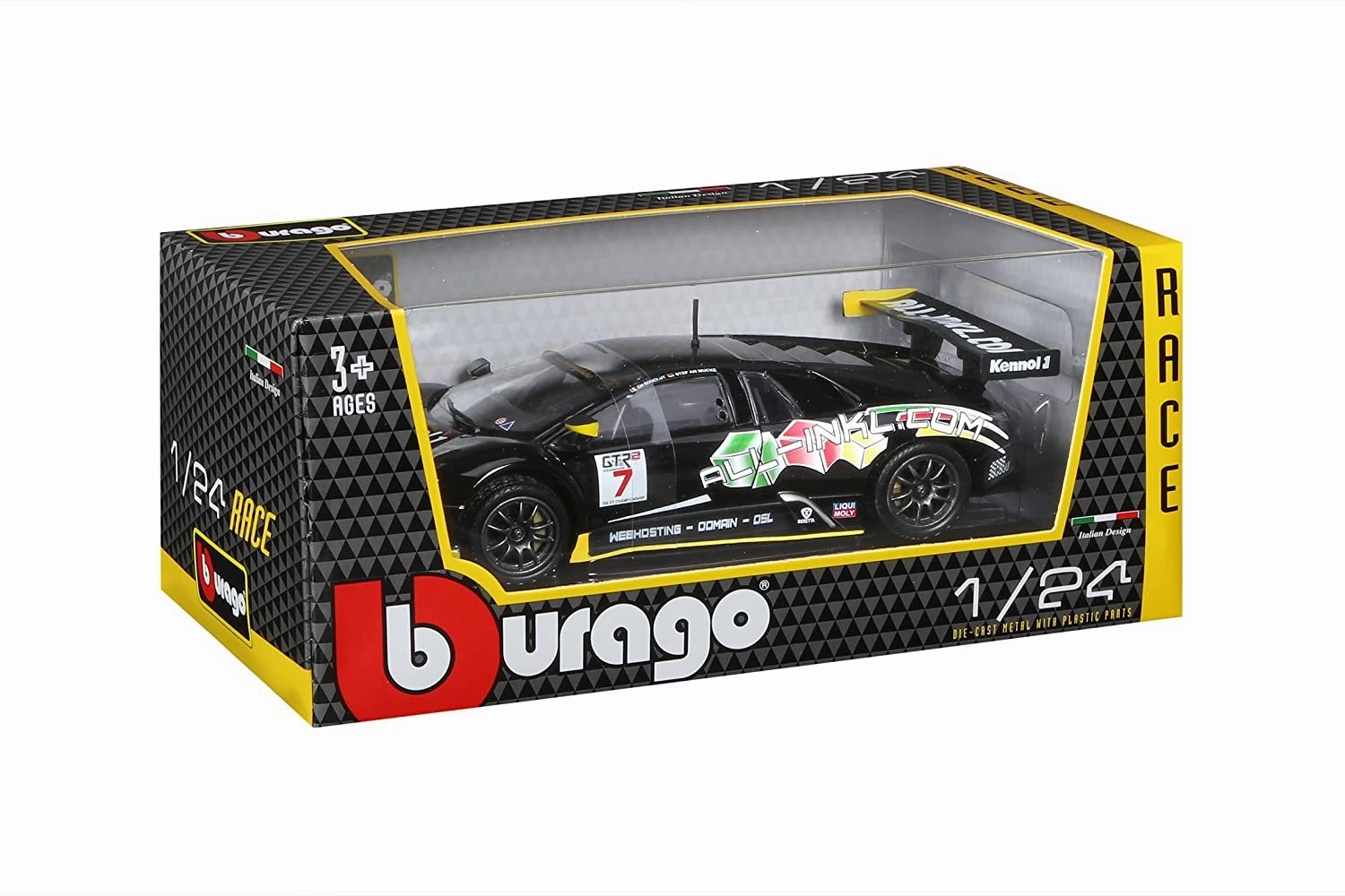Bburago 1:24 Racing Lamborghini Murcielago Fia Gt Car - Black