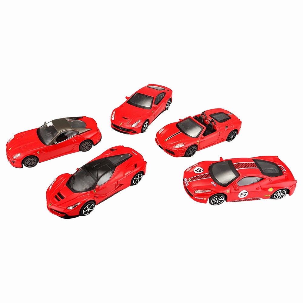 Bburago Ferrari RacePlay Car Set Scale 1:43 Diecast Car - Pack of 5