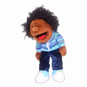 Black Boy moving mouth Hand Puppet