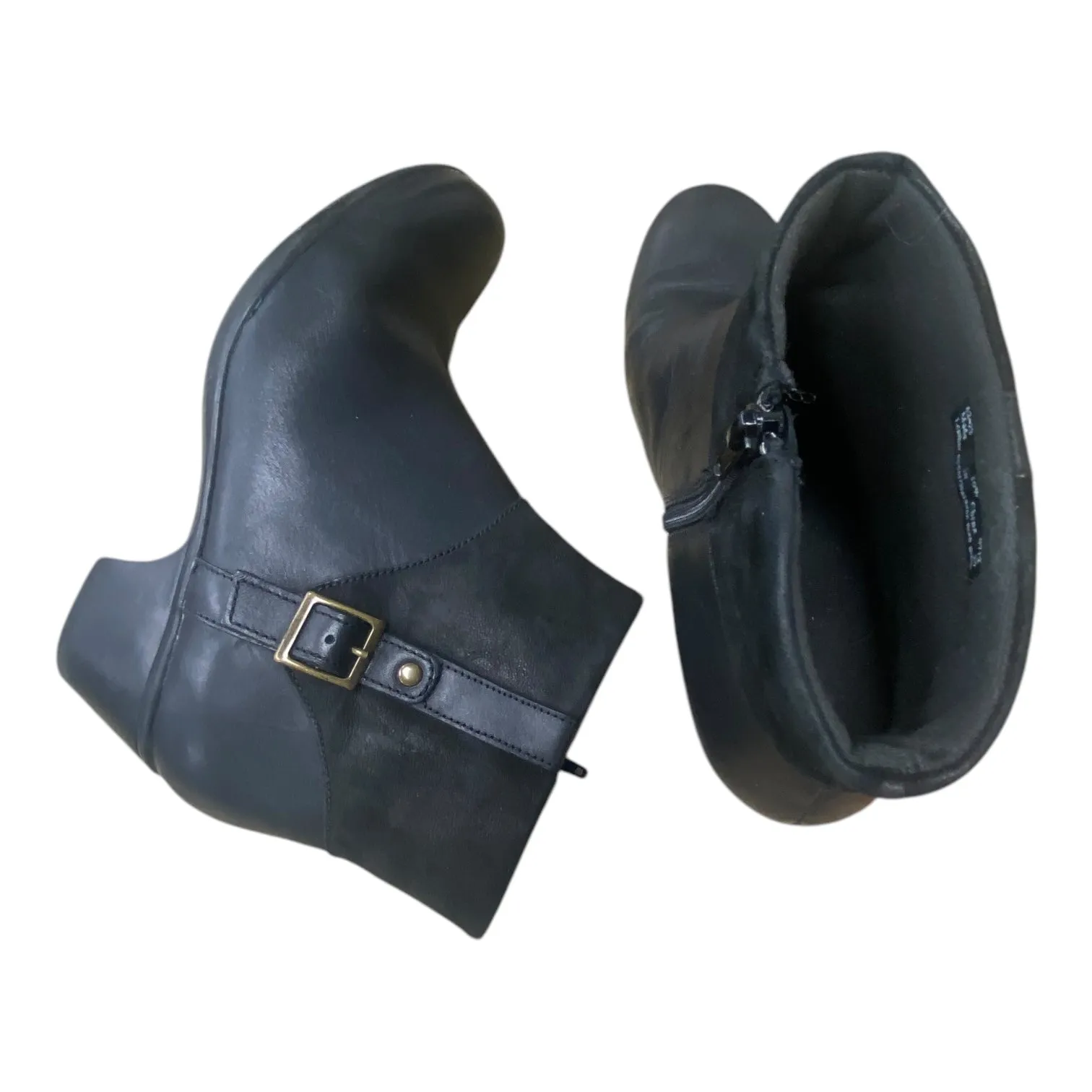 Boots Ankle Heels By Clarks In Black, Size: 10 clarks
