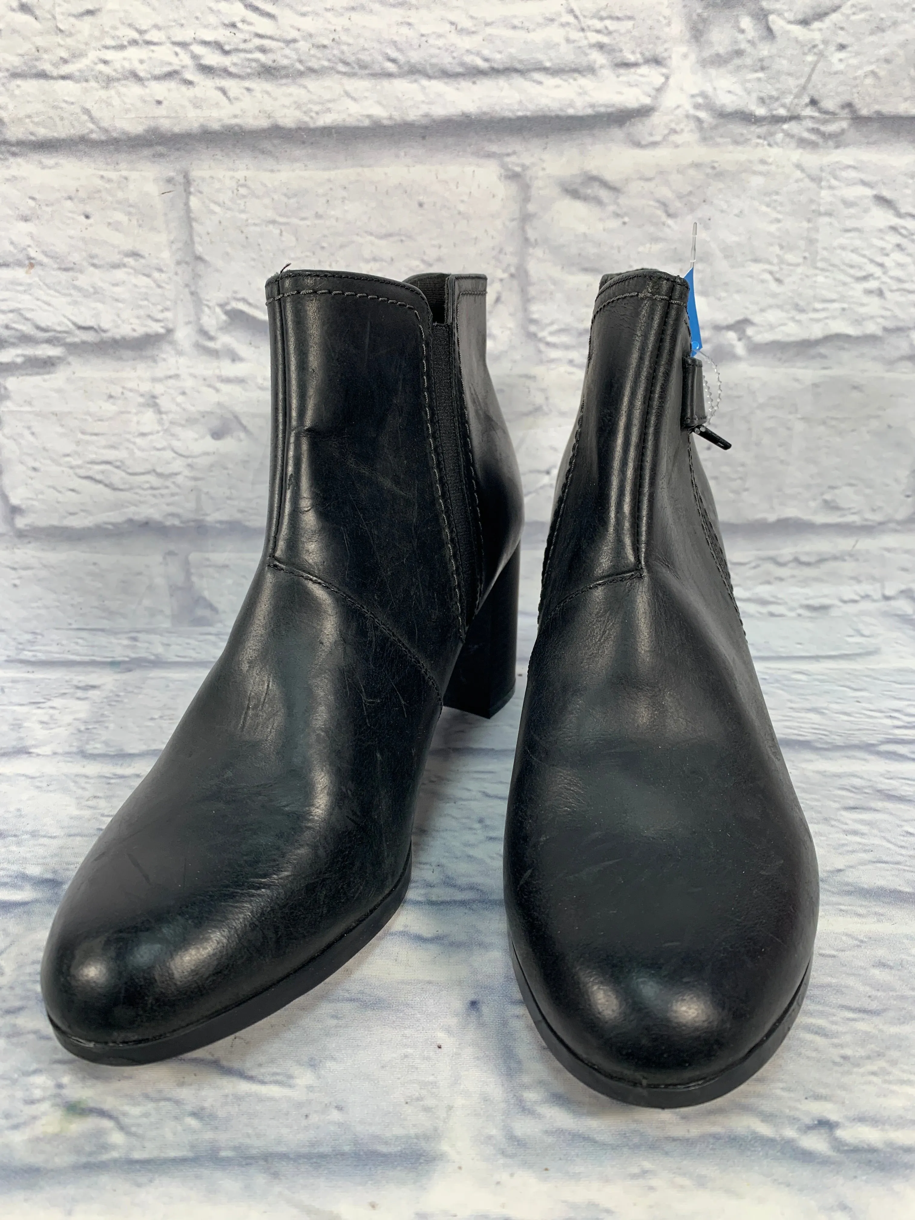 Boots Ankle Heels By Clarks In Black, Size: 12 clarks