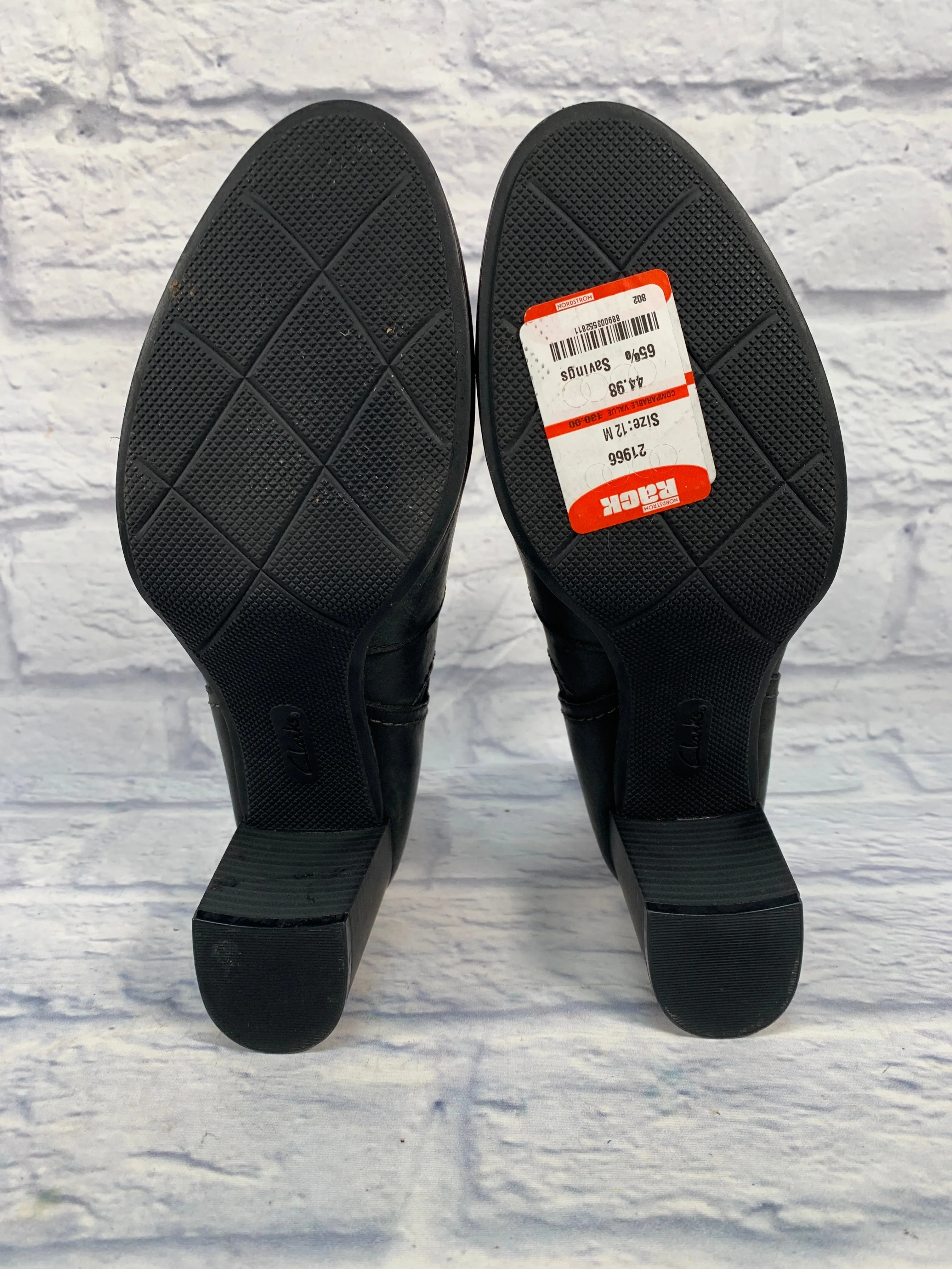 Boots Ankle Heels By Clarks In Black, Size: 12 clarks