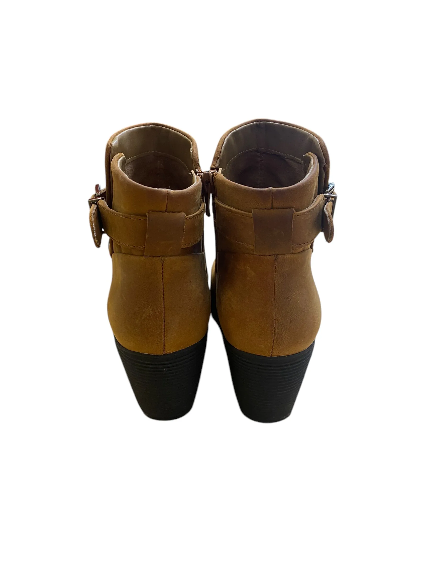 Boots Ankle Heels By Clarks In Tan, Size: 6 clarks