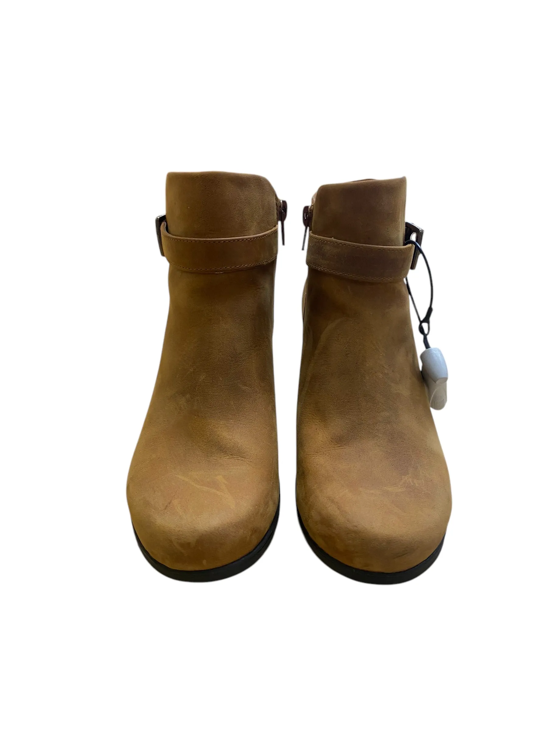 Boots Ankle Heels By Clarks In Tan, Size: 6 clarks