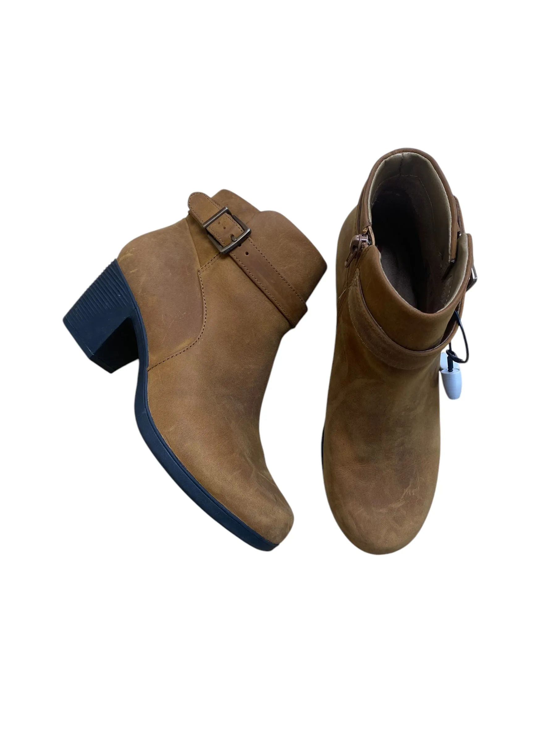 Boots Ankle Heels By Clarks In Tan, Size: 6 clarks