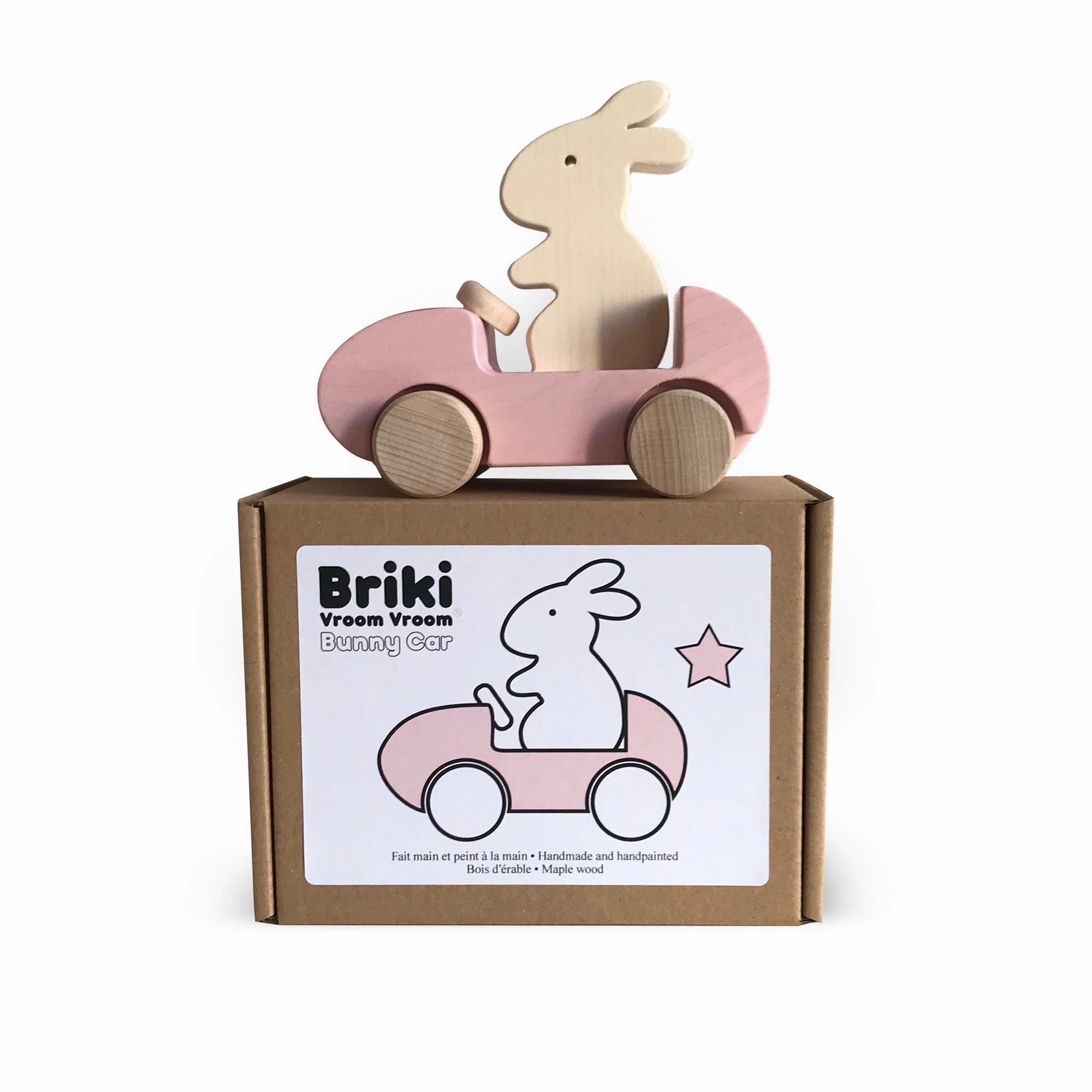 Briki Vroom Vroom Bunny Car Rose / Pink