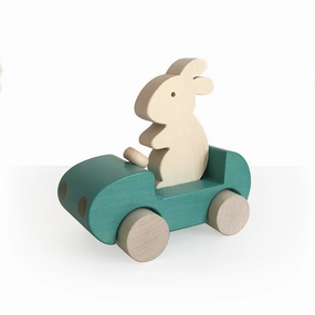 Briki Vroom Vroom Bunny Car Turquoise