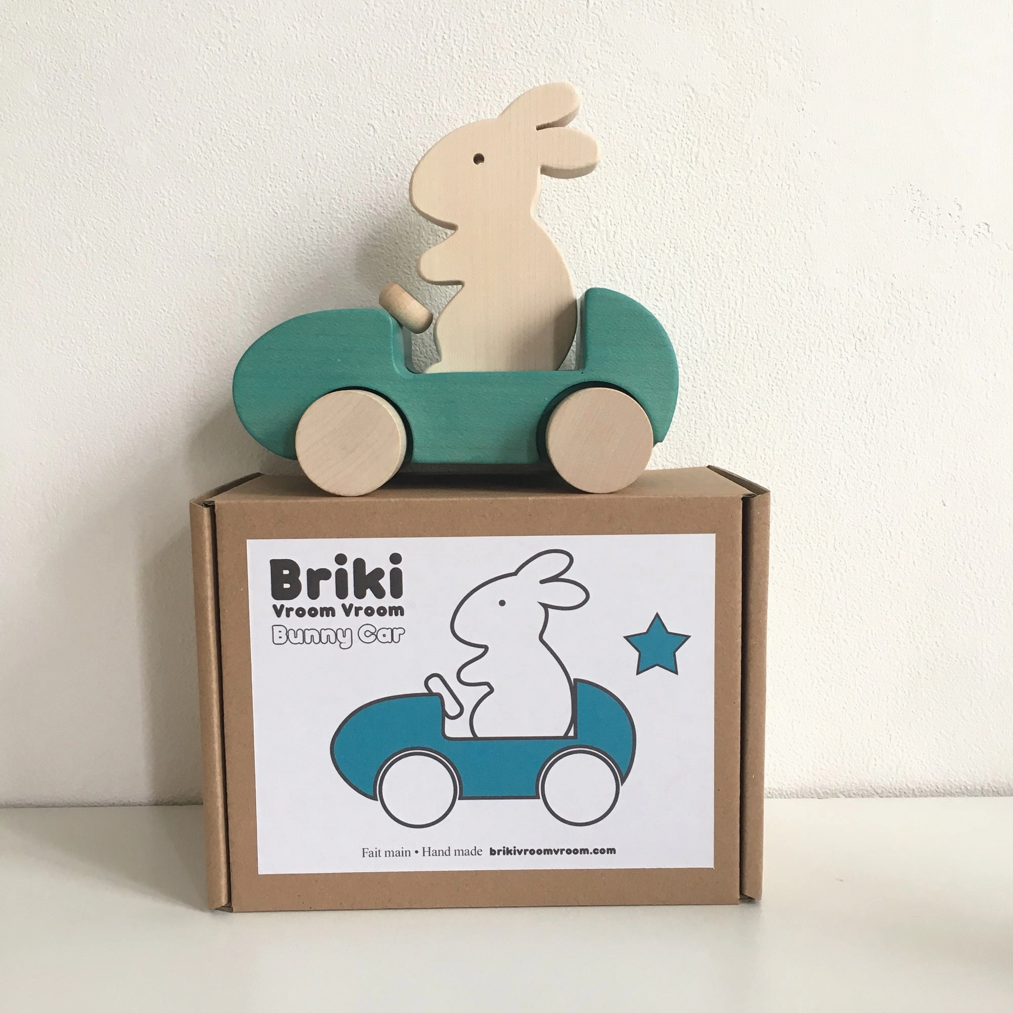 Briki Vroom Vroom Bunny Car Turquoise