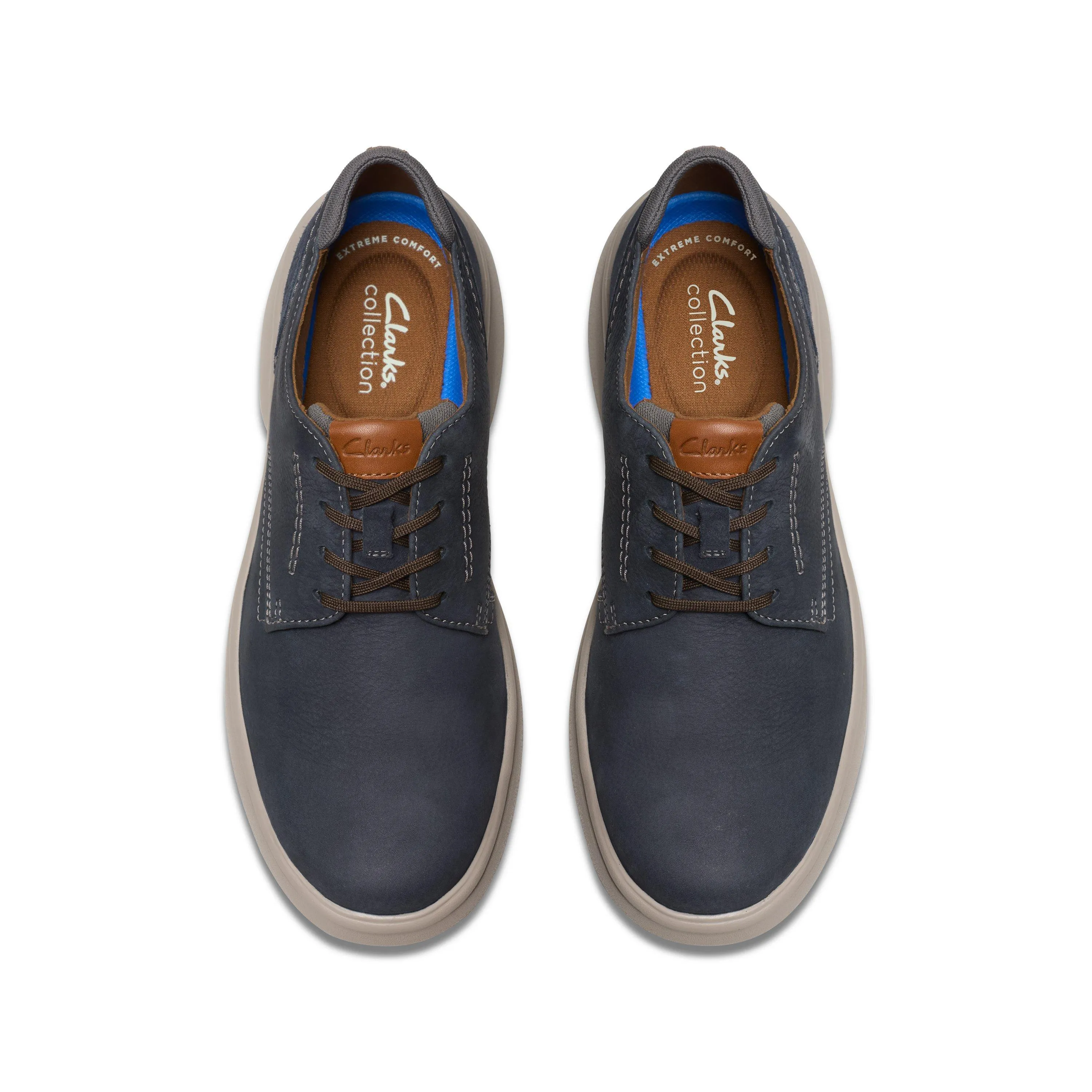 Clarks Bradley Plain in Blue Nubuck