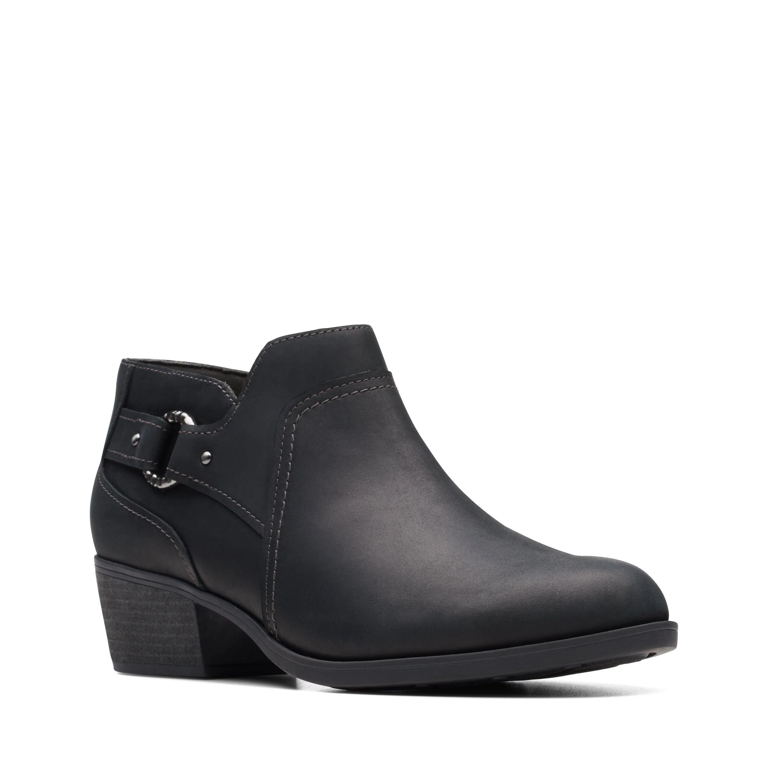 Clarks Charlten Grace in Black Leather