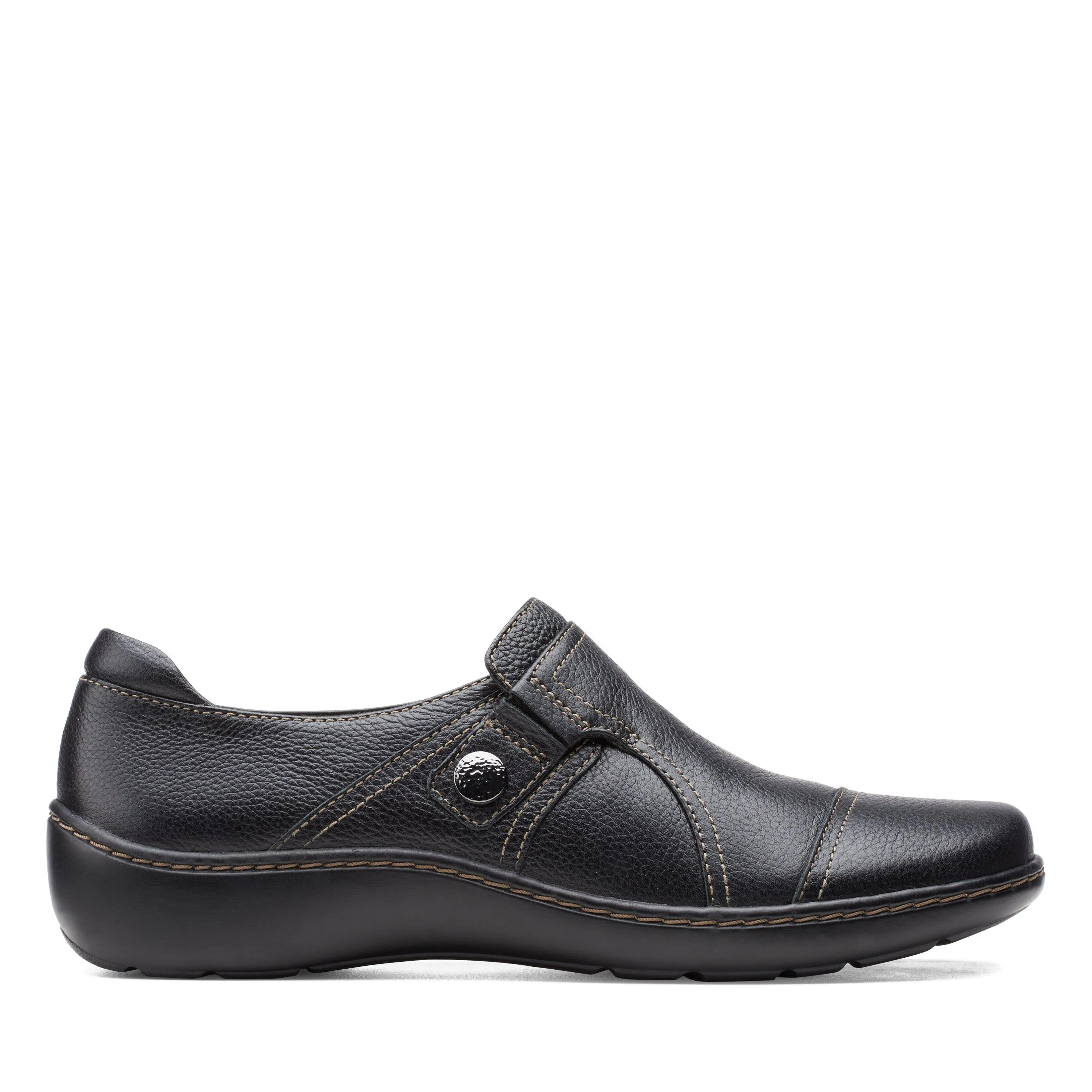 Clarks Cora Poppy in Black Leather