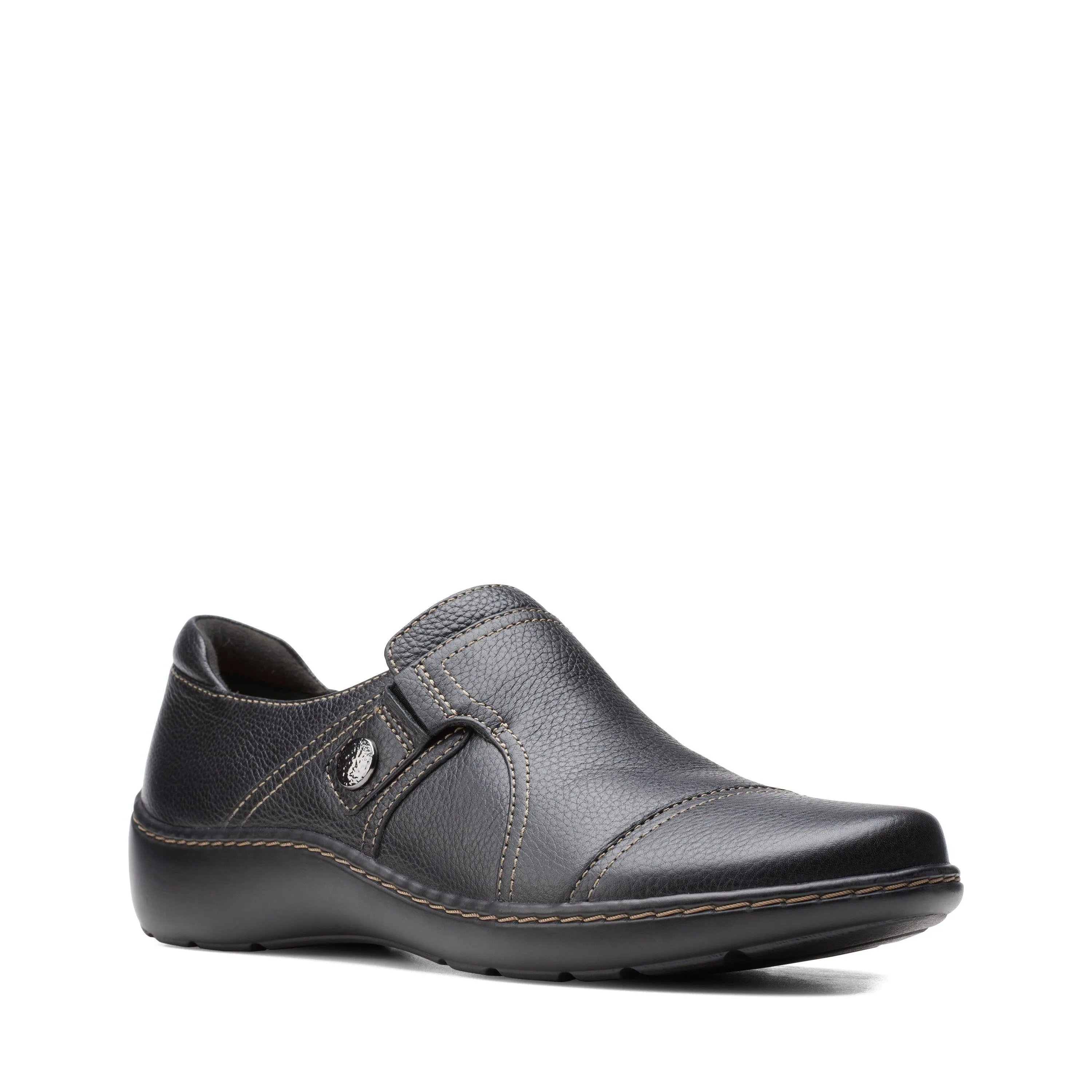 Clarks Cora Poppy in Black Leather