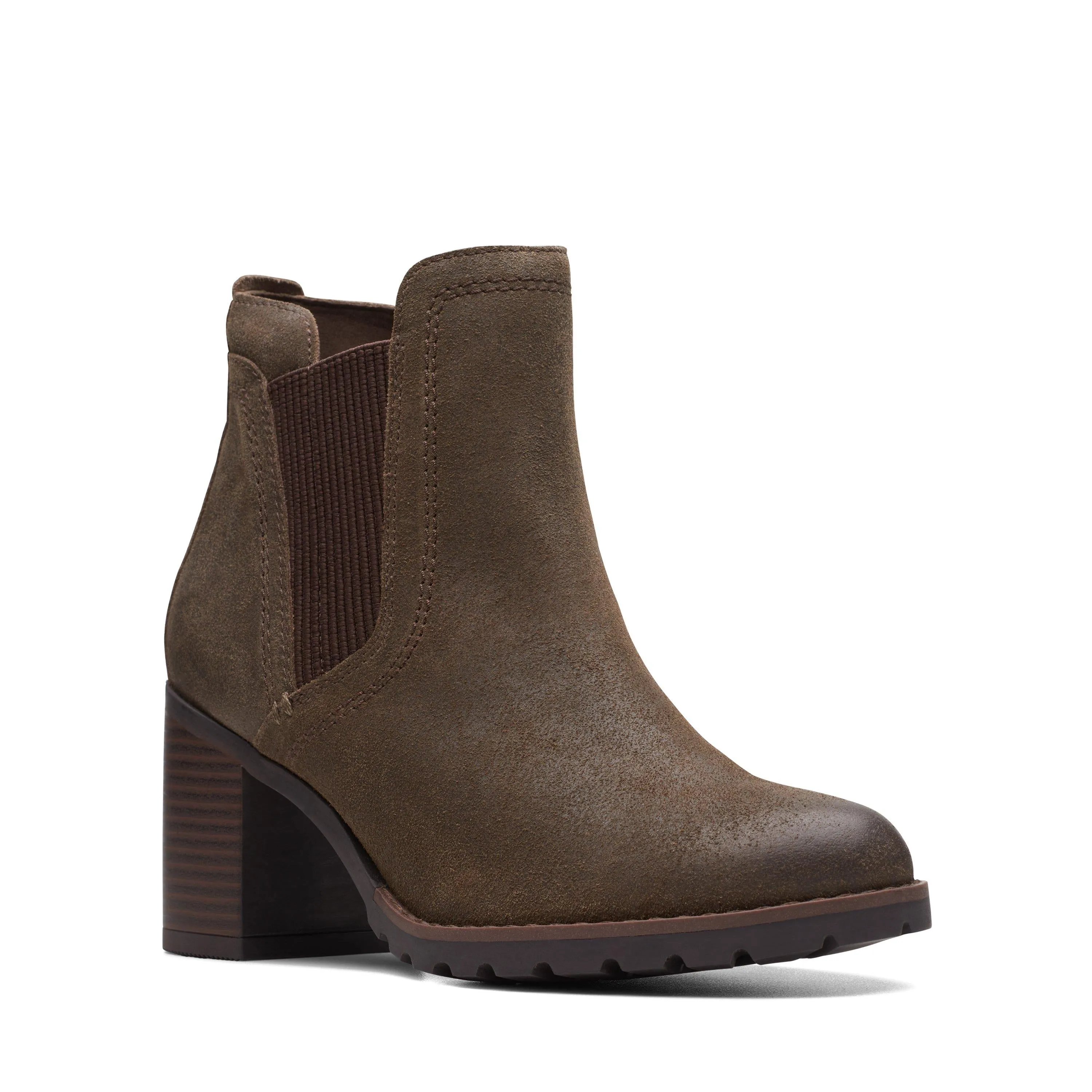 Clarks Leda Up in Green Suede
