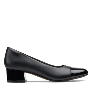 Clarks Marilyn Sara in Black Leather/Synthetic