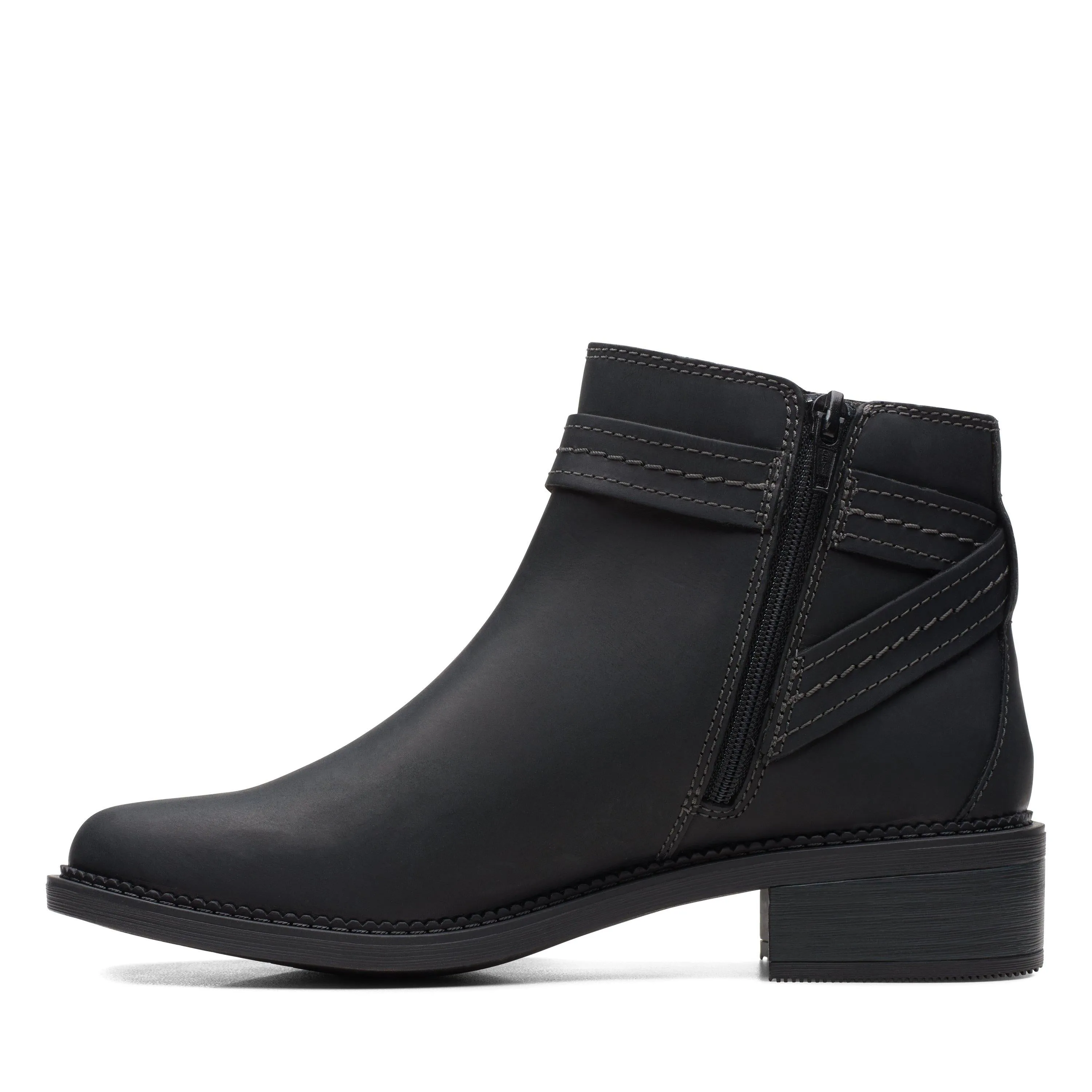 Clarks Maye Strap in Black Leather