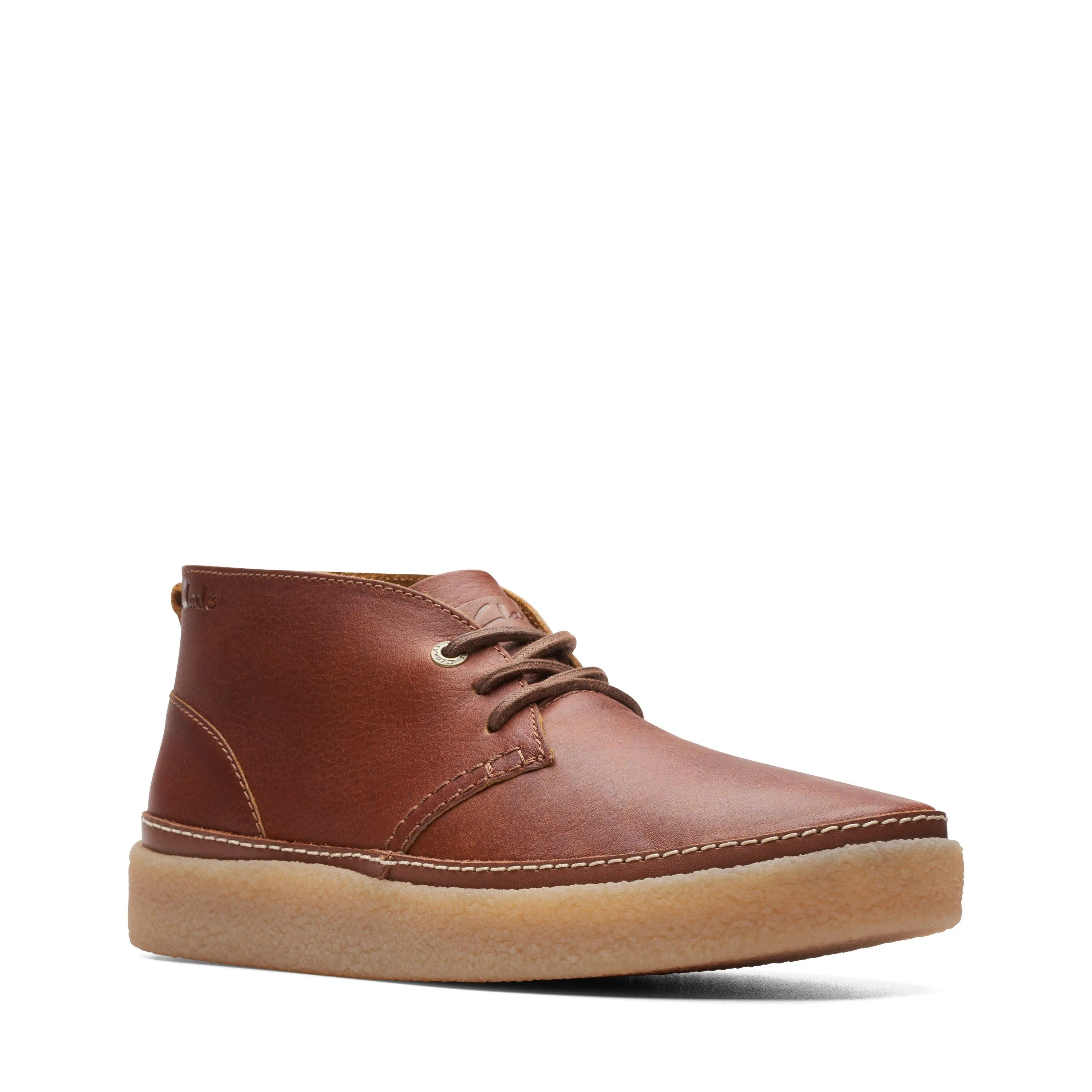 Clarks Oakpark Mid in Brown Leather