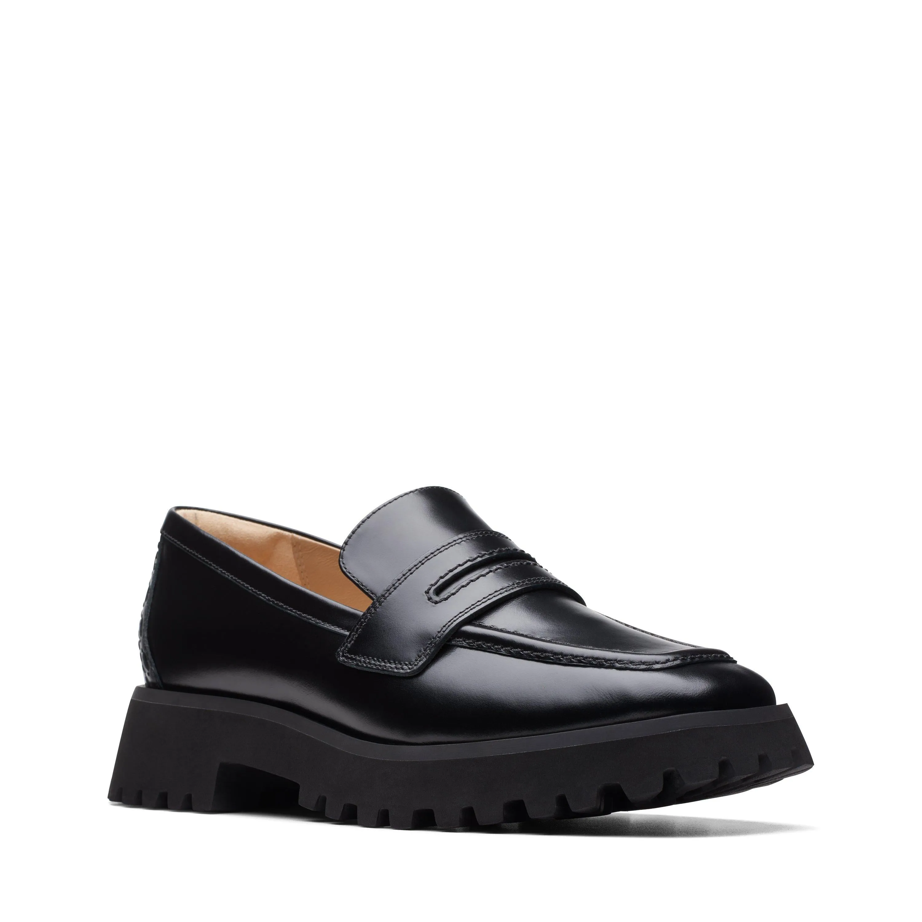 Clarks Stayso Edge in Black Leather
